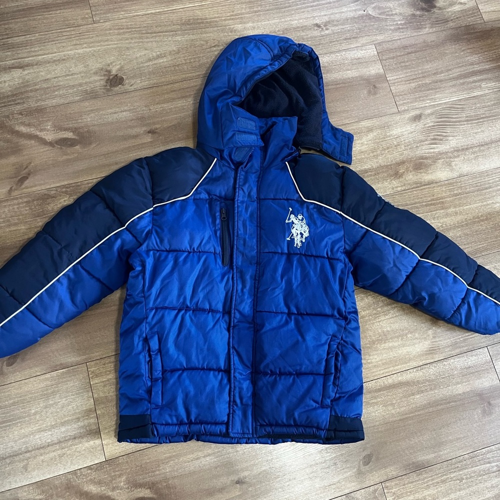 US POLO ASSN.  Blue Puffy Jacket Boys(M 10/12)